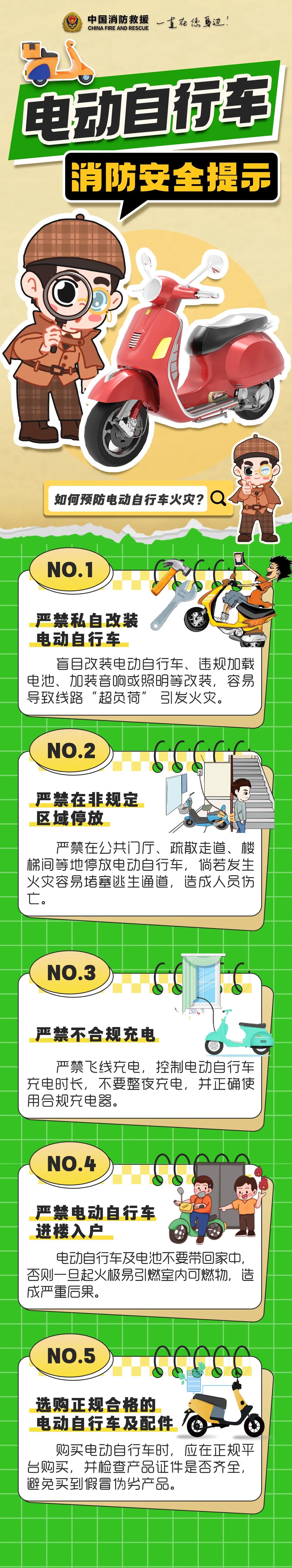 电动自行车消防安全提示